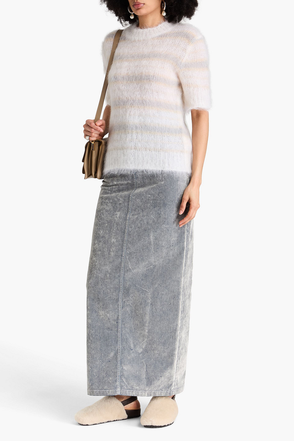 Marni Women's Embroidered Mohair Blend Sweater In White