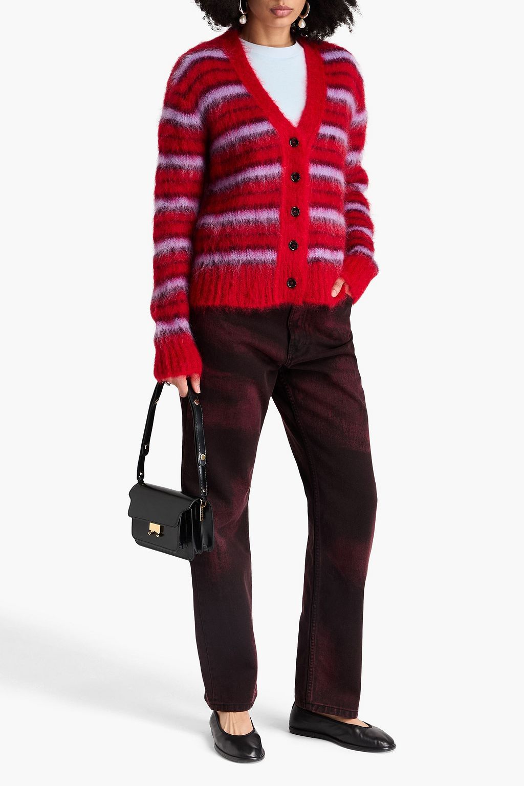 MARNI Gestreifter Cardigan aus einer Mohairmischung