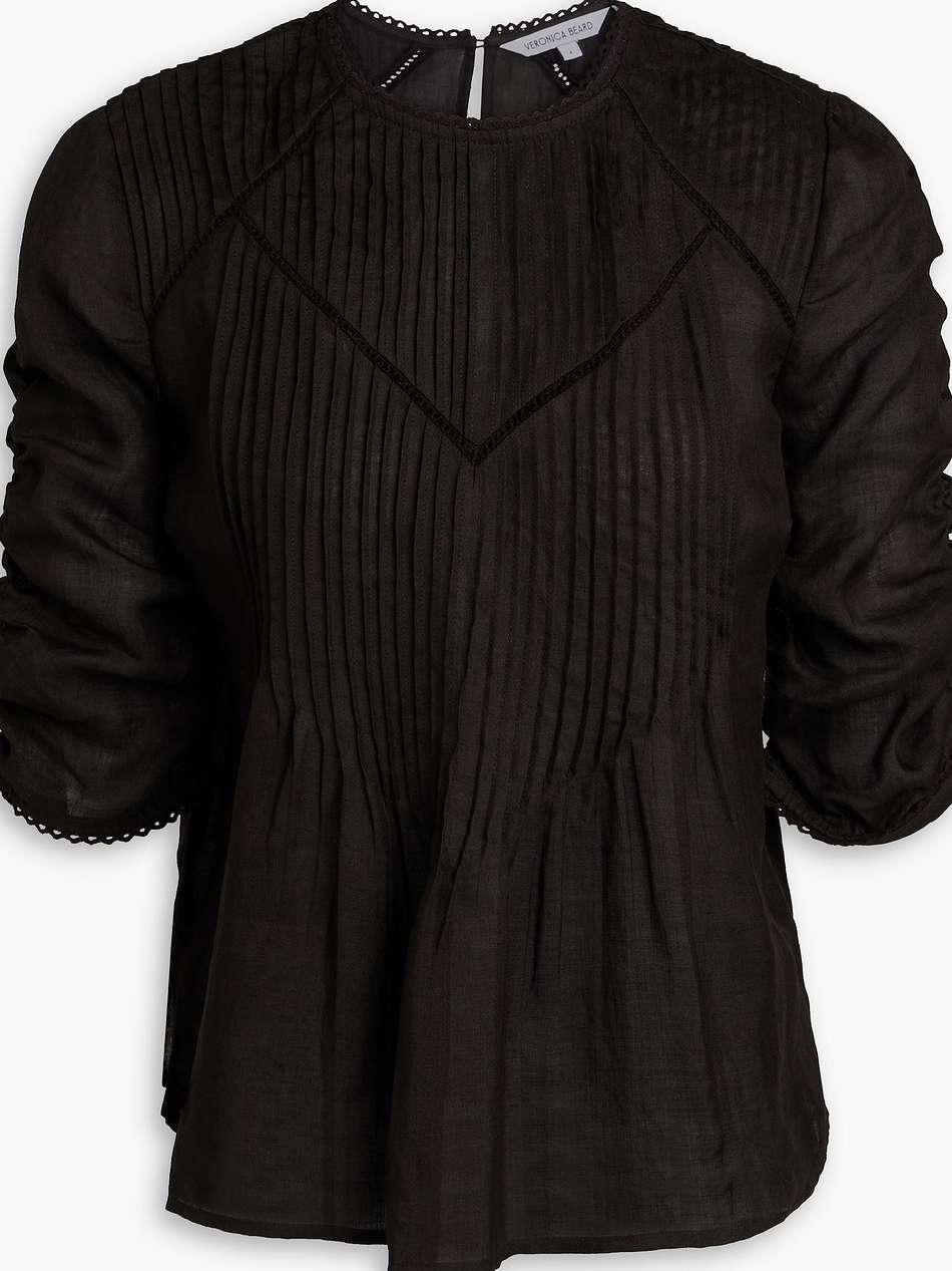 bryce crocheted lace-trimmed ramie top