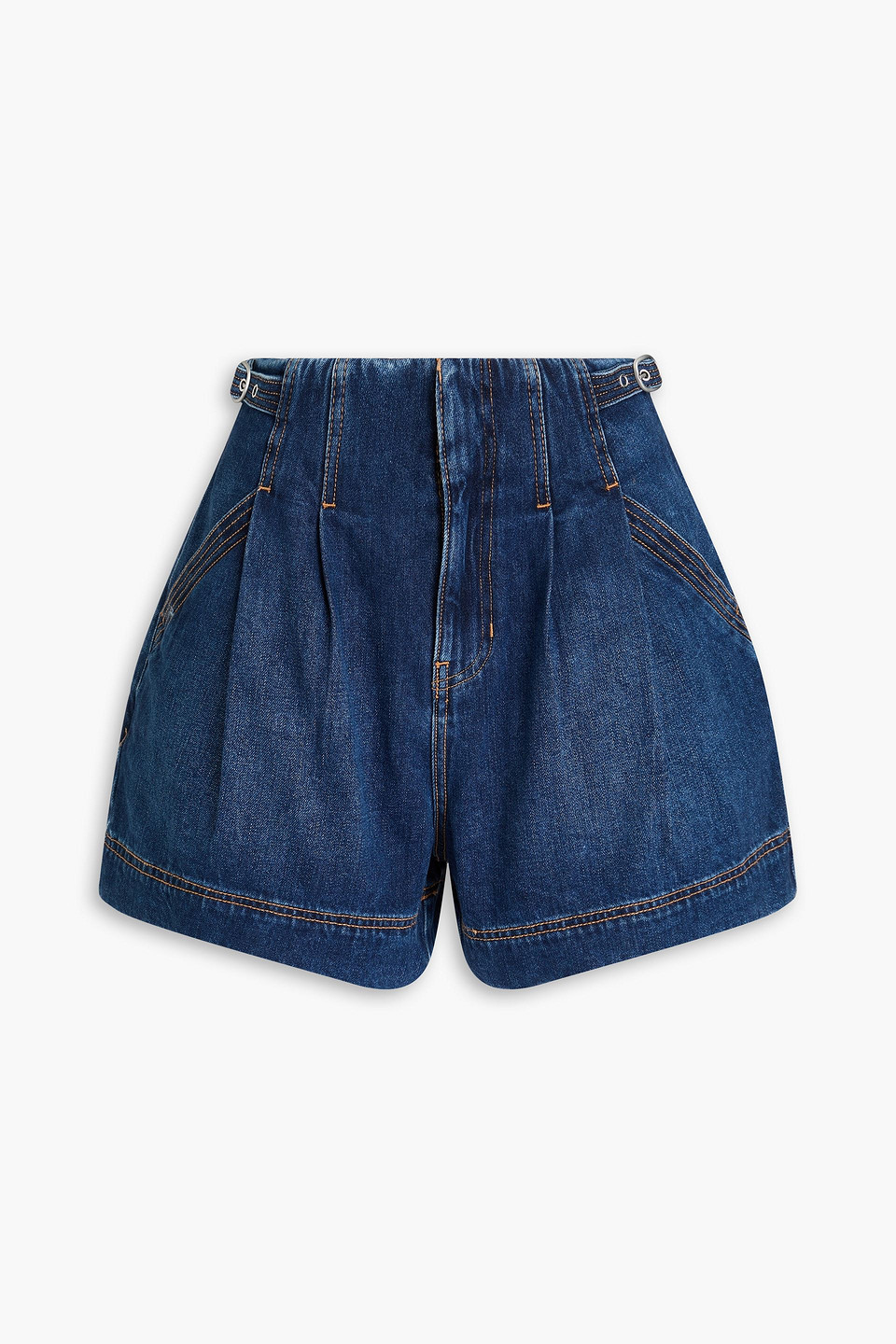 Veronica Beard Jaffe Jeansshorts Mit Falten In Dunkelblauer Denim