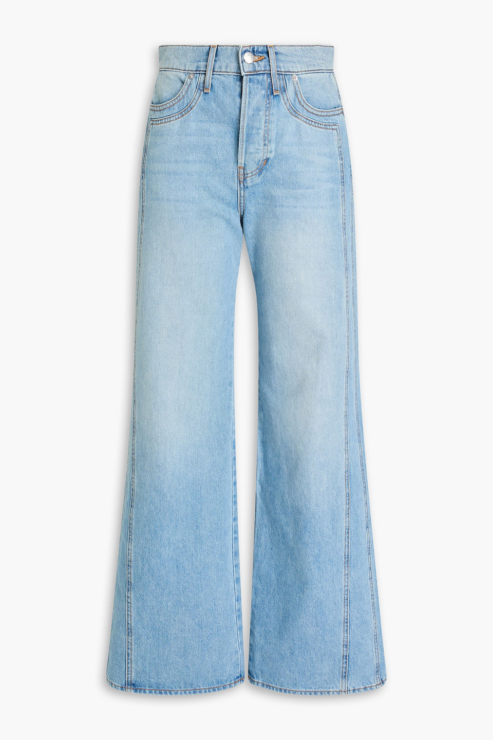 Veronica Beard Taylor Hoch Sitzende Jeans Mit Weitem Bein In Hellblauer Denim