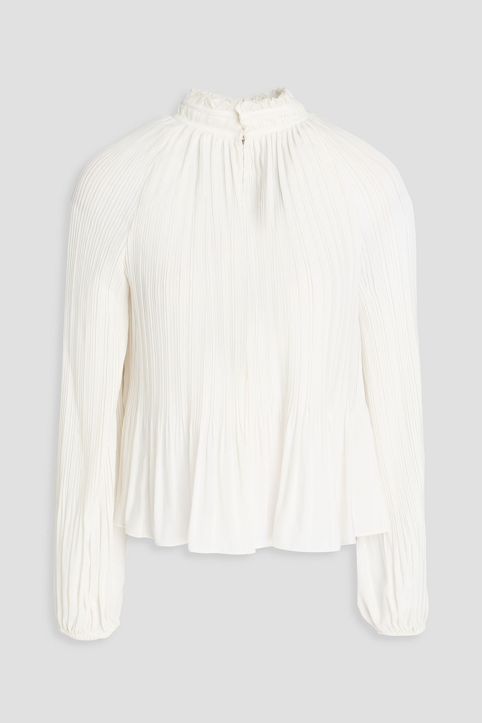 Veronica Beard Walker Pleated Crepe De Chine Blouse In Off-white