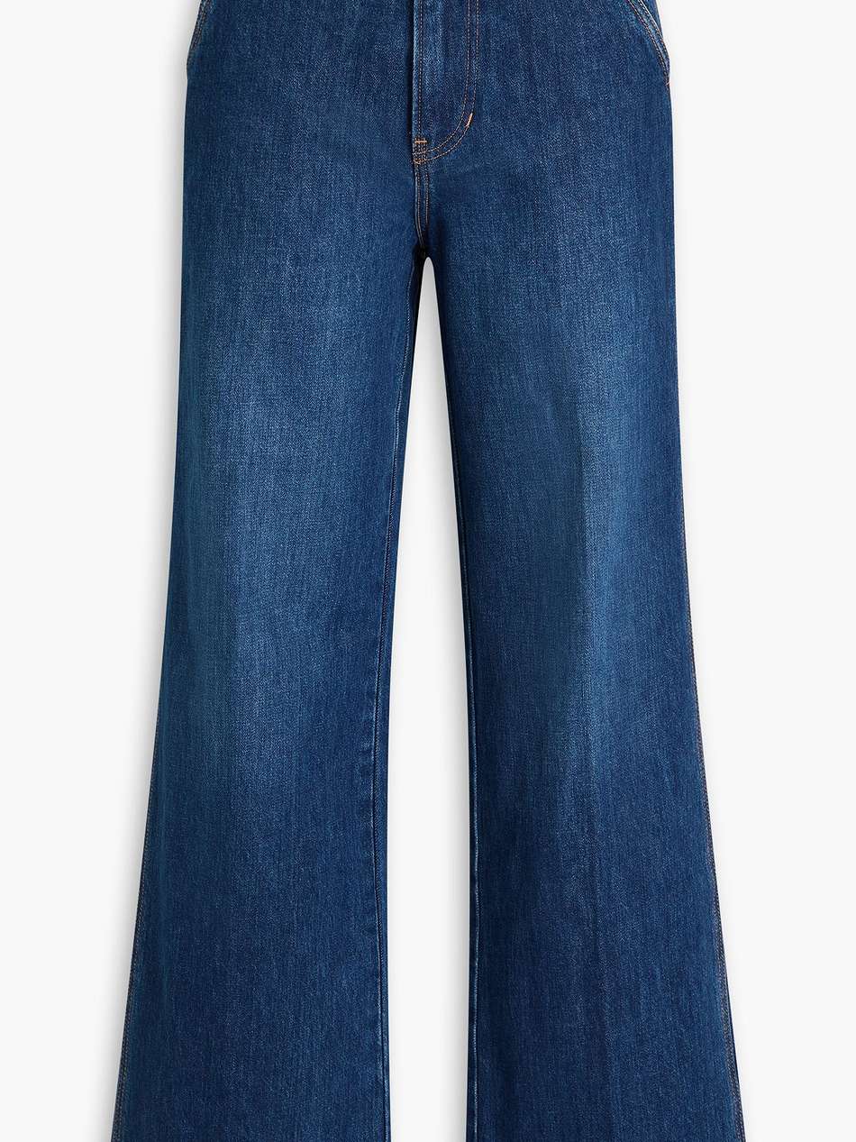 taylor belted high-rise wide-leg jeans