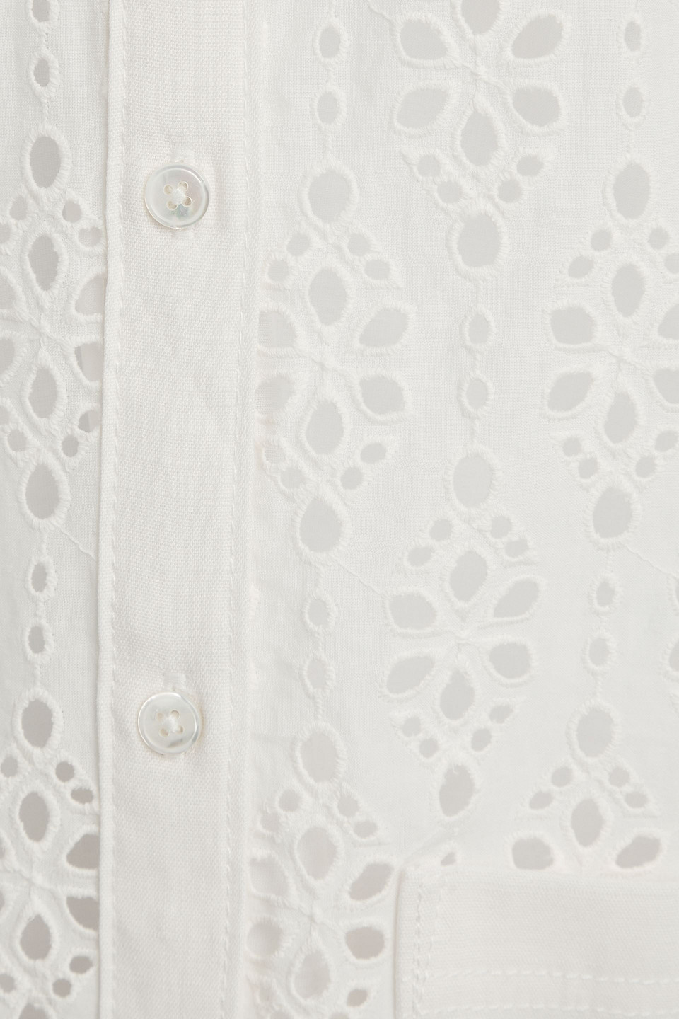 Veronica Beard Rafaela Broderie Anglaise Cotton Mini Shirt Dress In Weiss