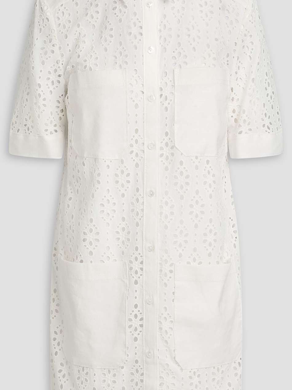 rafaela broderie anglaise cotton mini shirt dress