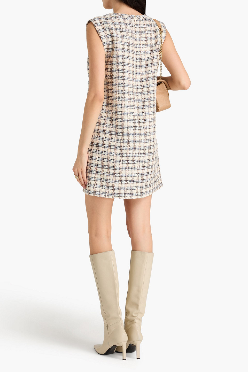Veronica Beard Nomi Minikleid Aus Tweed Aus Einer Baumwollmischung Mit Karomuster In Elfenbein