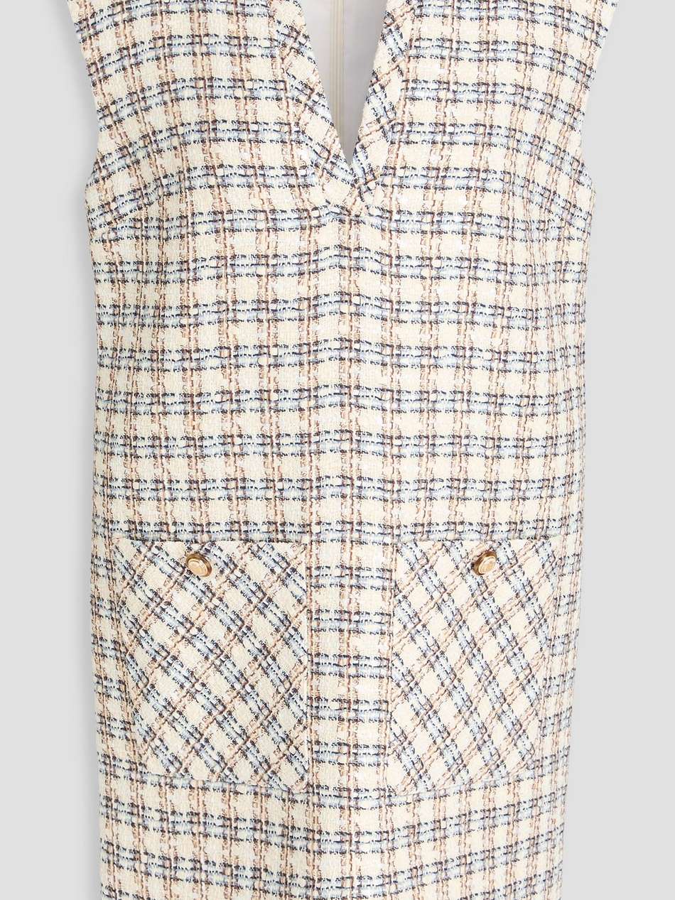 nomi checked cotton-blend tweed mini dress