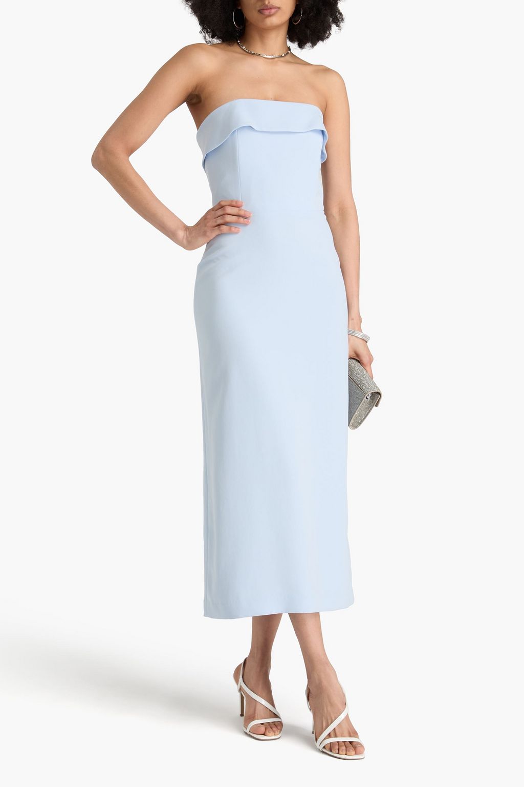 VERONICA BEARD Absol strapless crepe midi dress