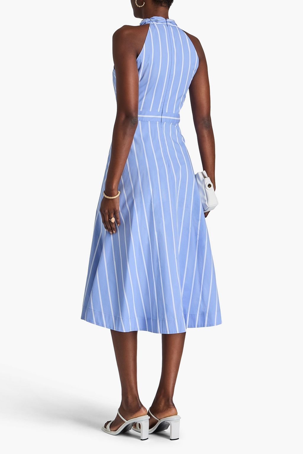 VERONICA BEARD Baylee striped cotton-blend poplin midi dress