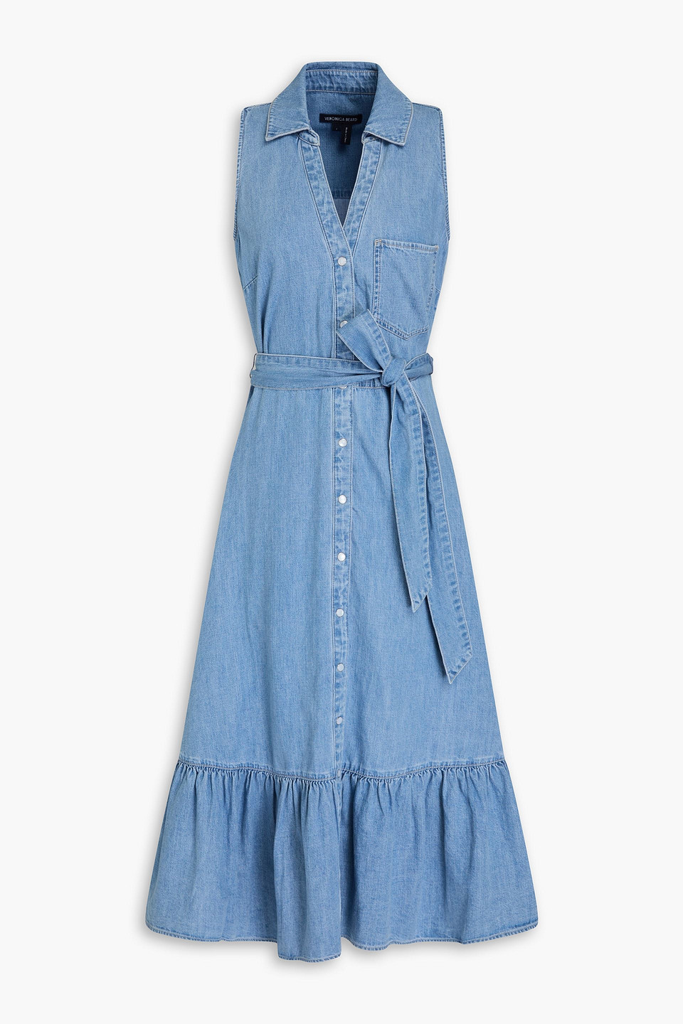 Veronica Beard Edwina Midikleid Aus Denim In Mittelblauer Denim