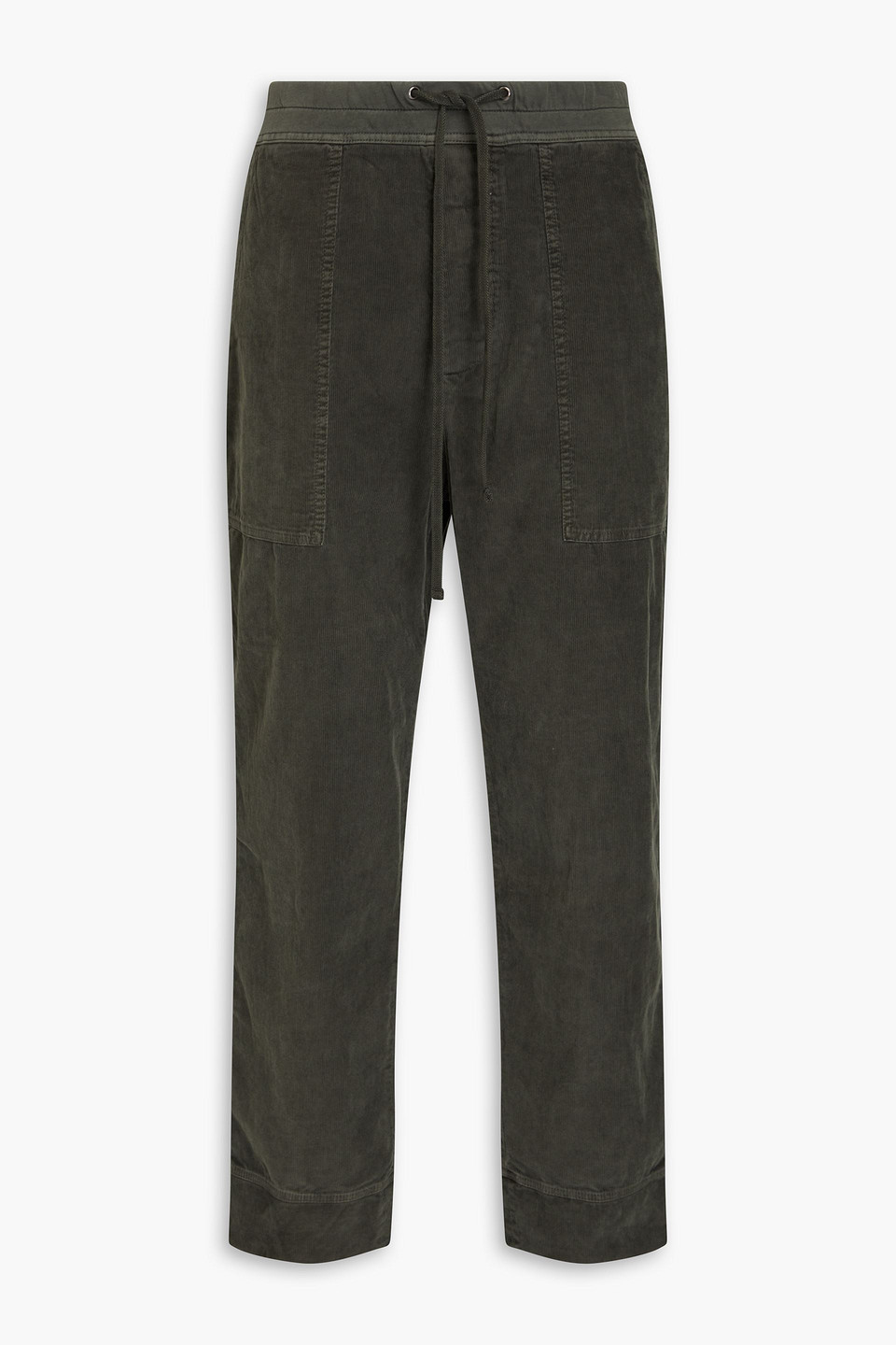 James Perse Cotton-blend Corduroy Drawstring Trousers In Army Green