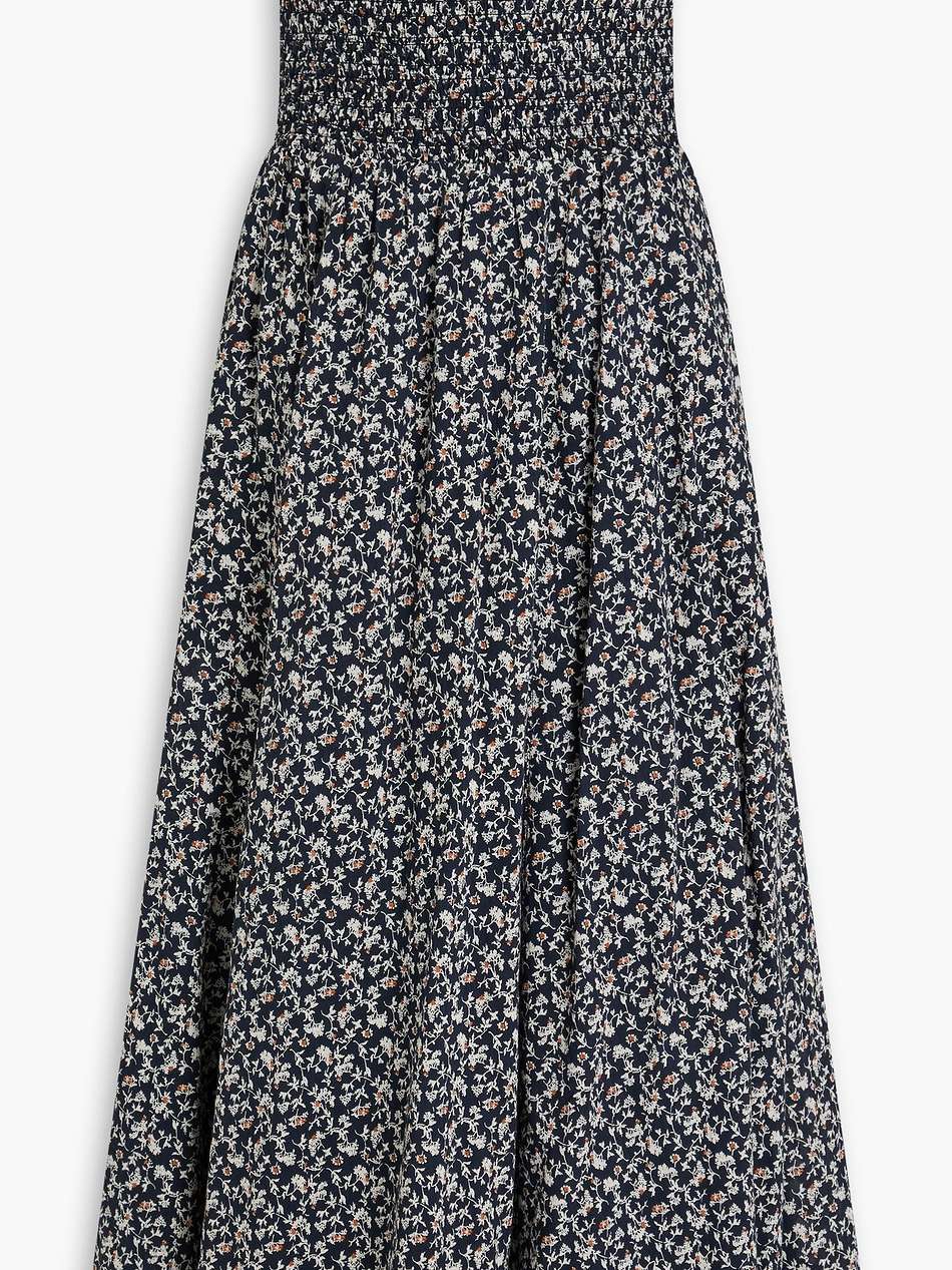 cornelia strapless floral-print cotton midi dress