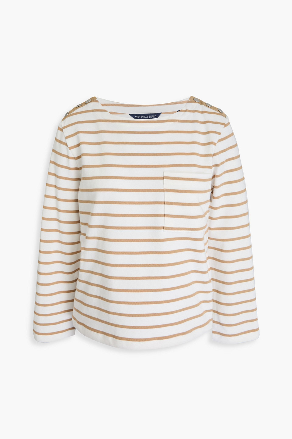 Veronica Beard Hovey Oberteil Aus Baumwoll-jersey Mit Streifen In Sandfarben
