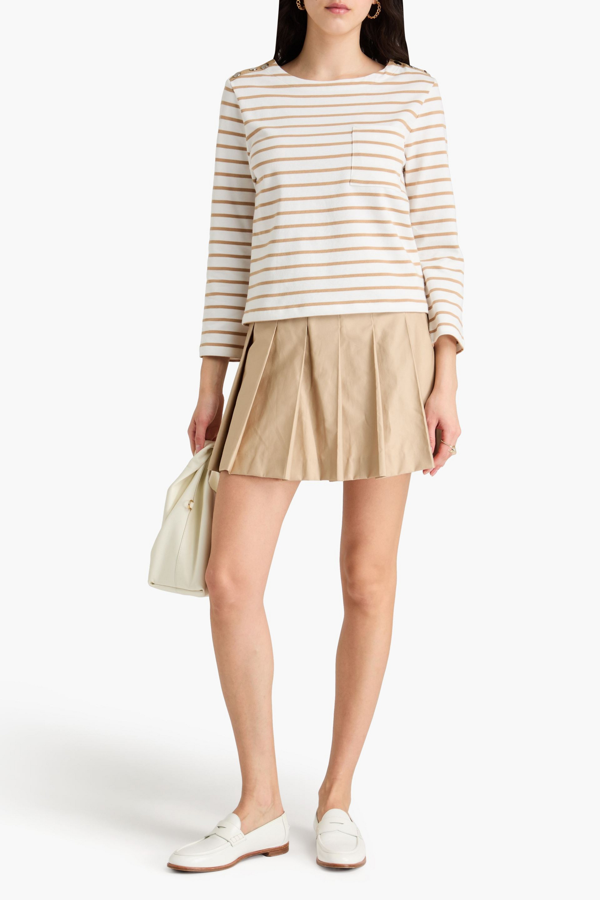 Veronica Beard Hovey striped cotton-jersey top