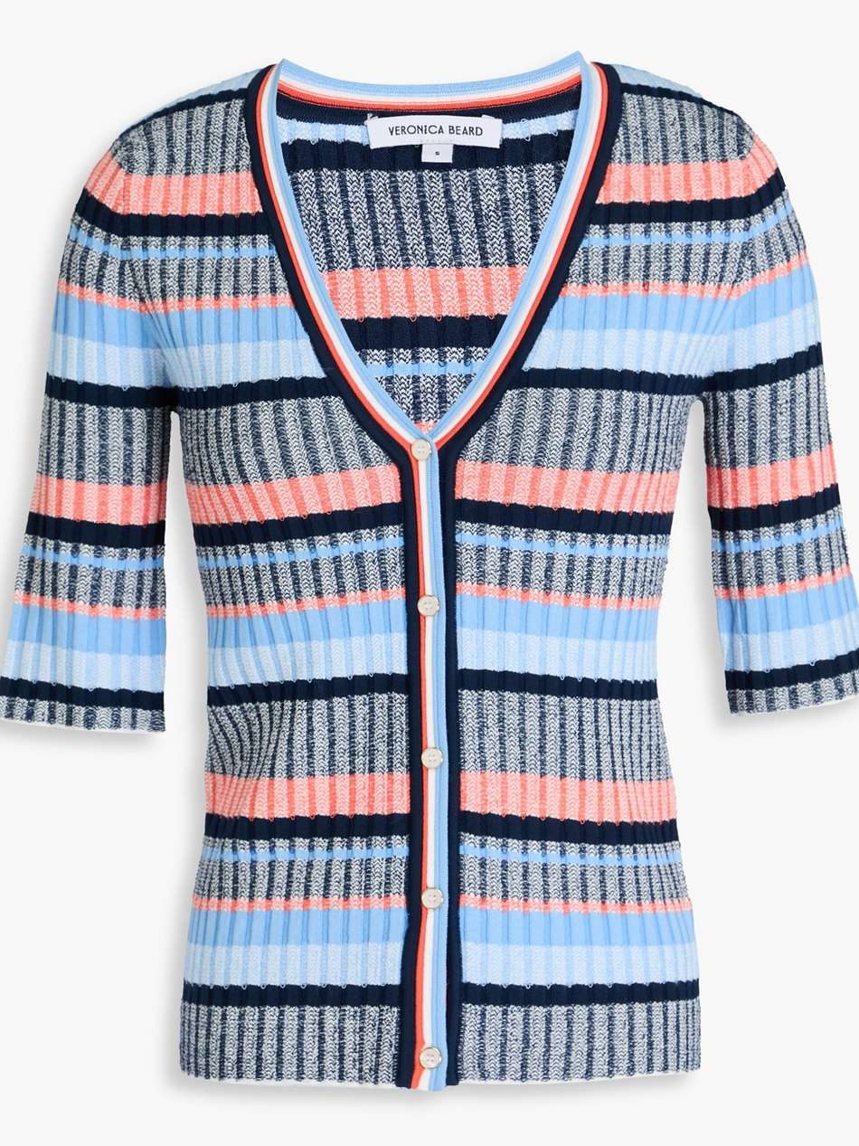calliope striped ribbed-knit top