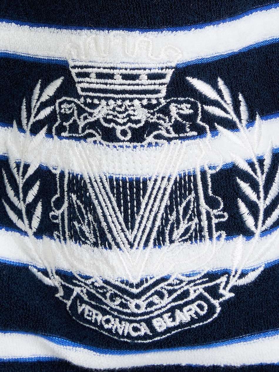 terrence embroidered striped cotton-blend terry mini dress