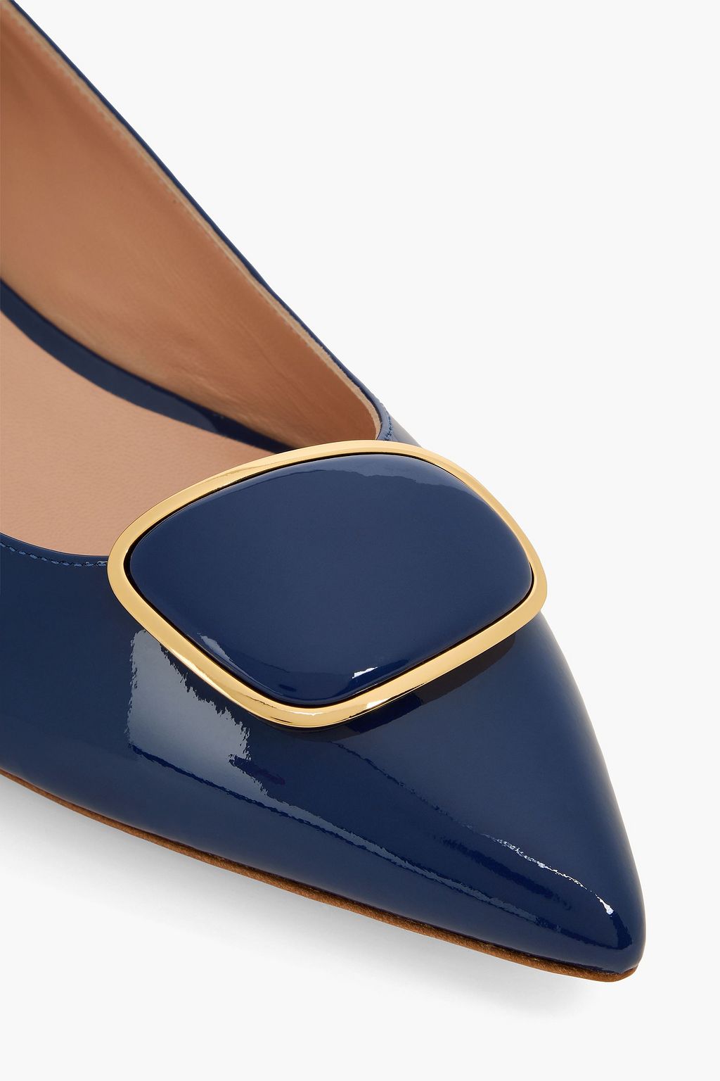 RUPERT SANDERSON Bedfa embellished patent-leather point-toe flats