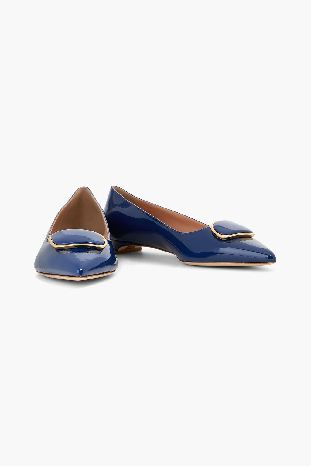RUPERT SANDERSON Bedfa embellished patent-leather point-toe flats