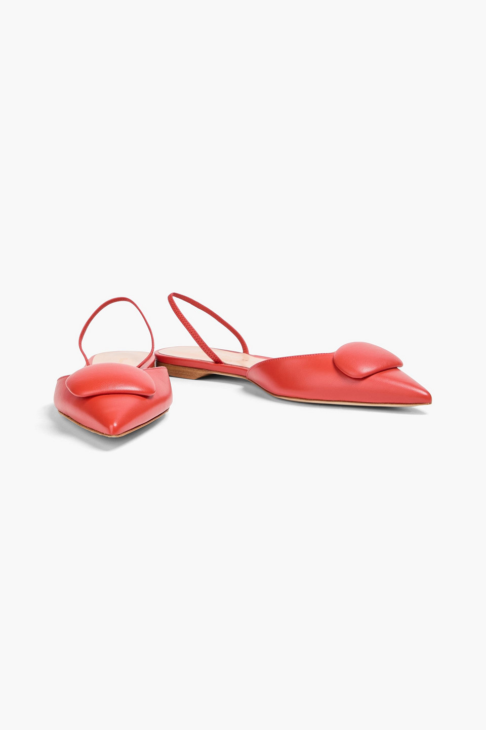  Rupert Sanderson - Sabine Flache Slingback-schuhe Mit Spitzer Kappe Aus Leder Mit Verzierung - Orange - Eu 35 