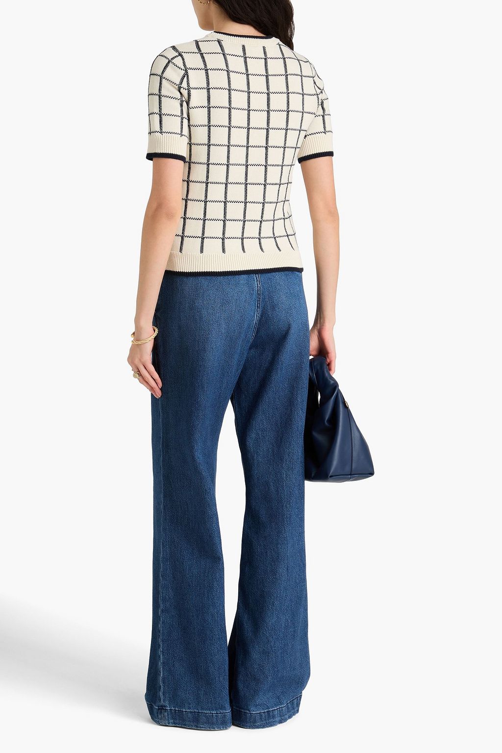 VERONICA BEARD Krissa checked jacquard-knit cotton sweater