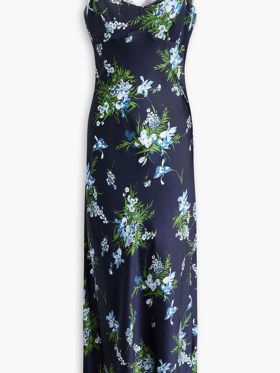 bixie floral-print silk-blend satin maxi dress