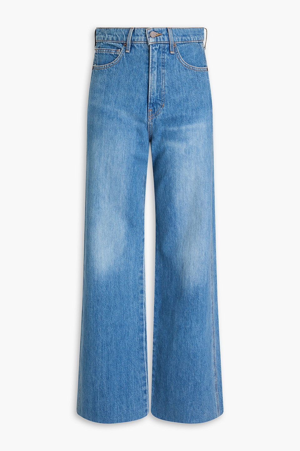 Veronica Beard Taylor Hoch Sitzende Jeans Mit Weitem Bein In Mittelblauer Denim