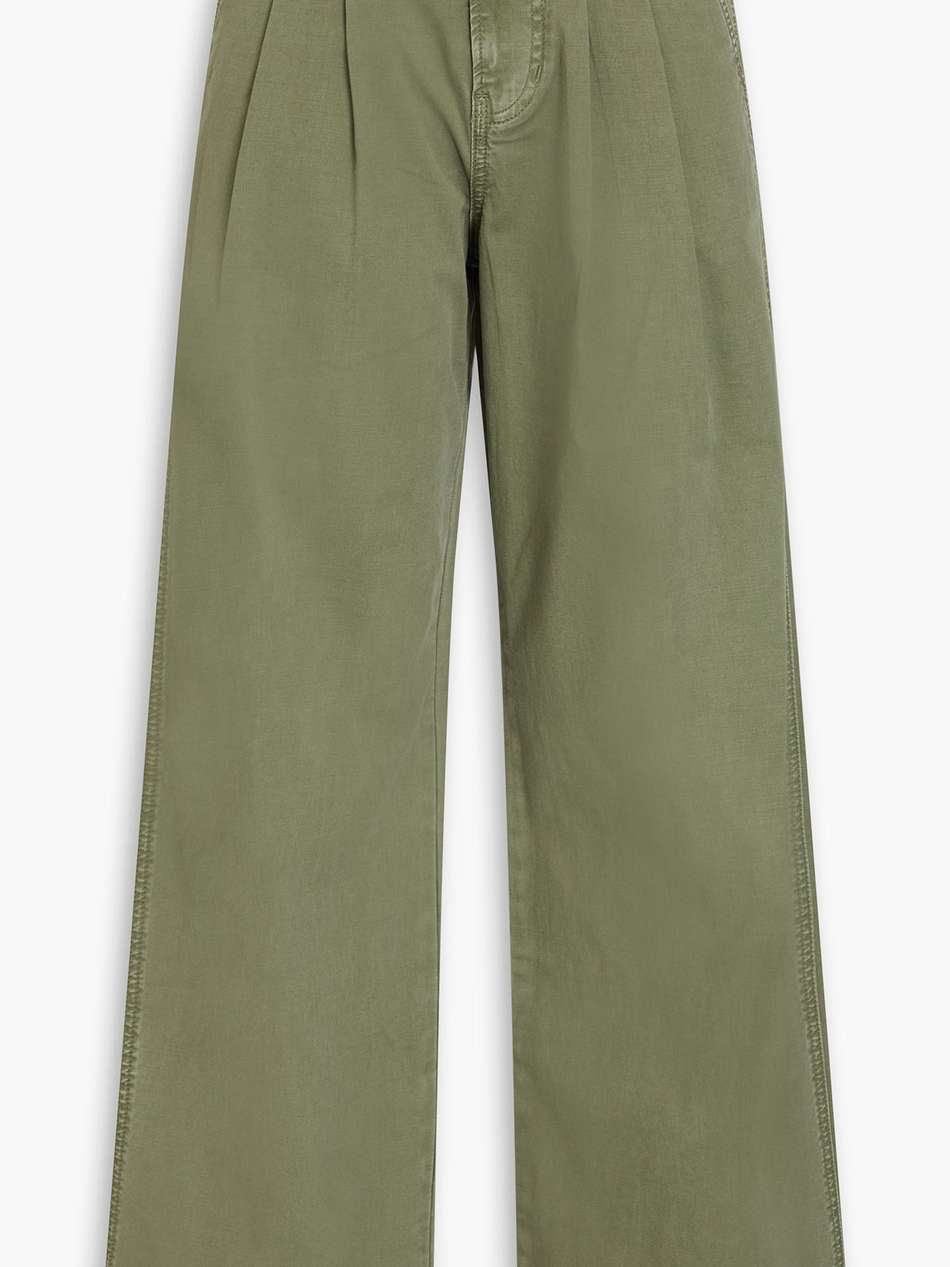 mia stretch-cotton twill wide-leg pants