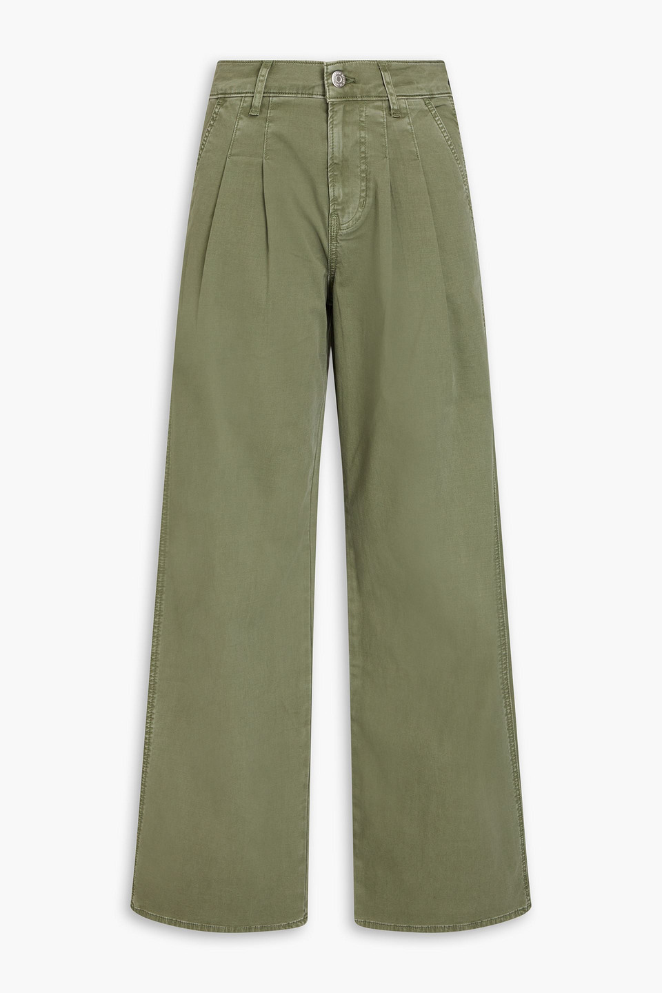 Mia stretch-cotton twill wide-leg pants