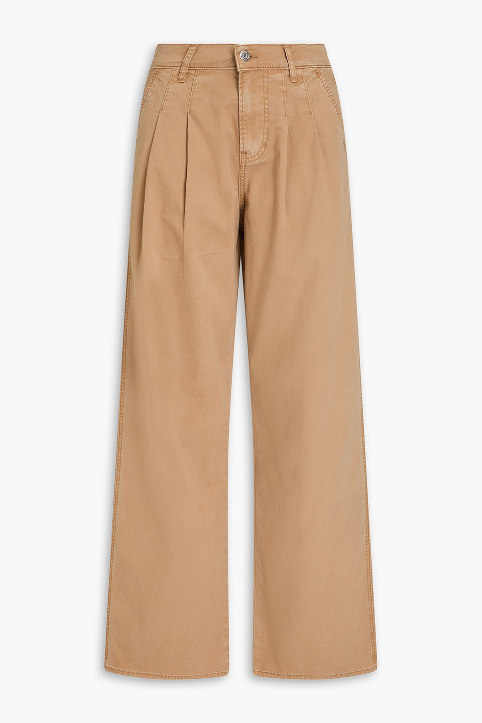 Mia stretch-cotton twill wide-leg pants