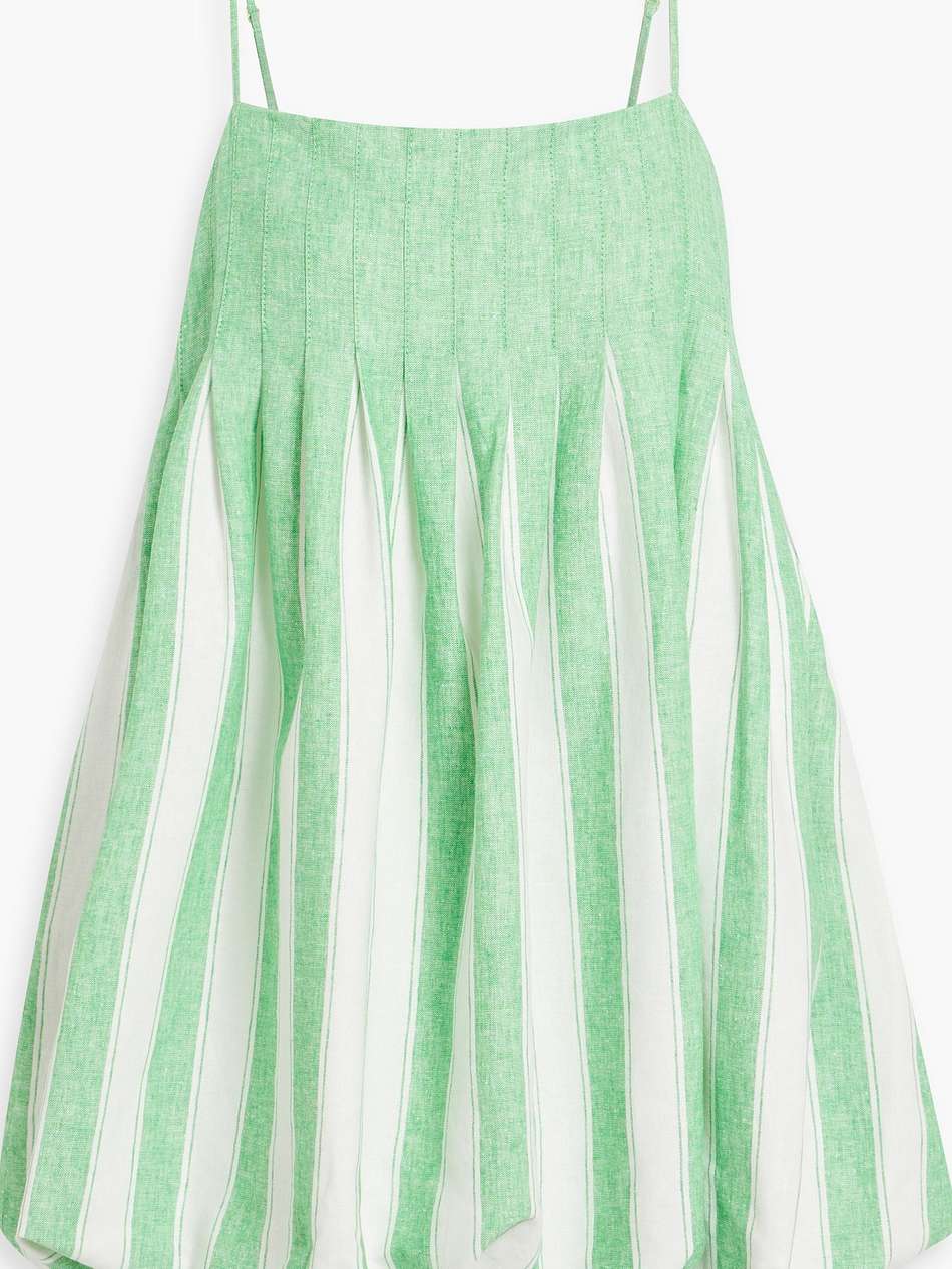 kiki striped linen-blend mini dress