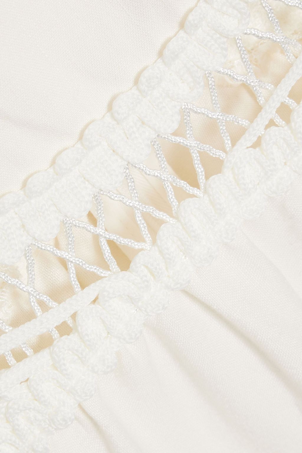 SIMKHAI Malena crochet-trimmed linen-blend midi dress