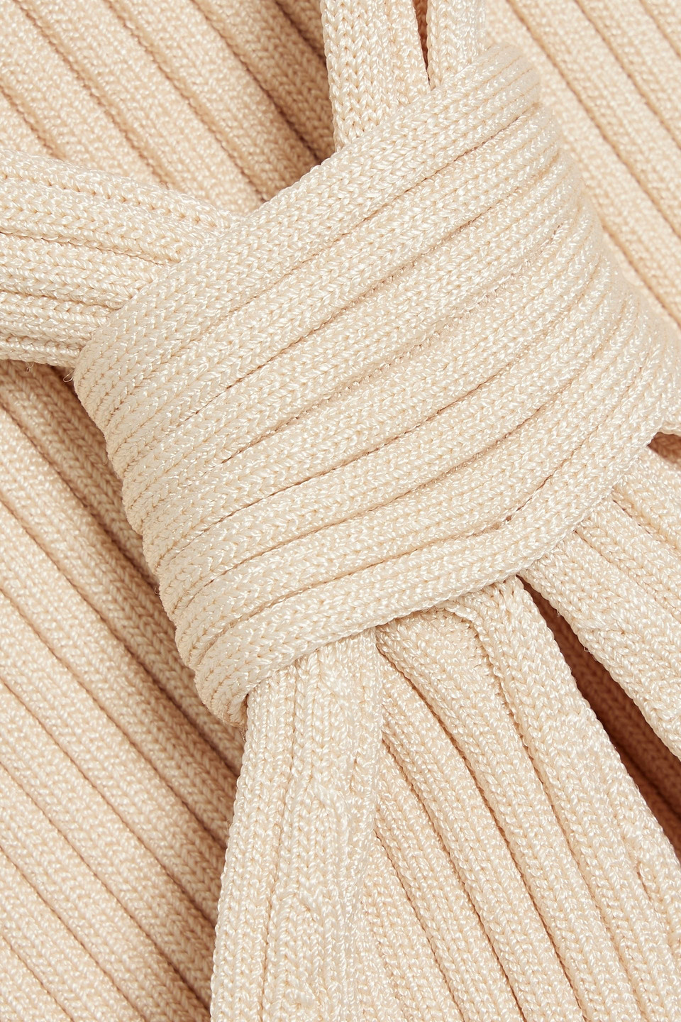 Simkhai Andrea Ribbed-knit Halterneck Top In Beige
