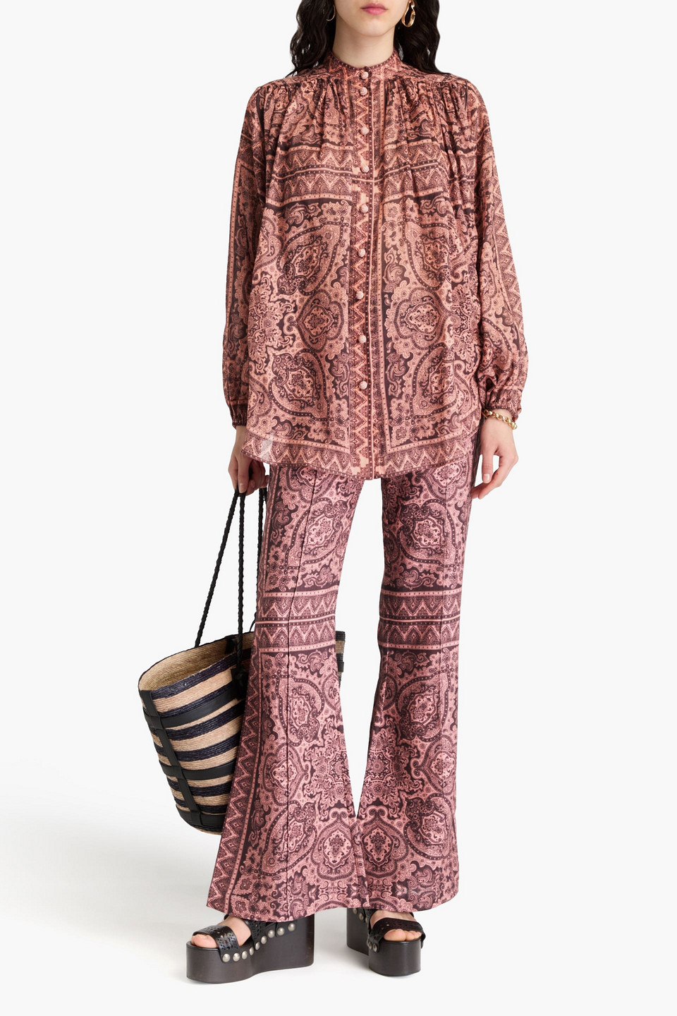 ZIMMERMANN PAISLEY-PRINT RAMIE-GAUZE TUNIC