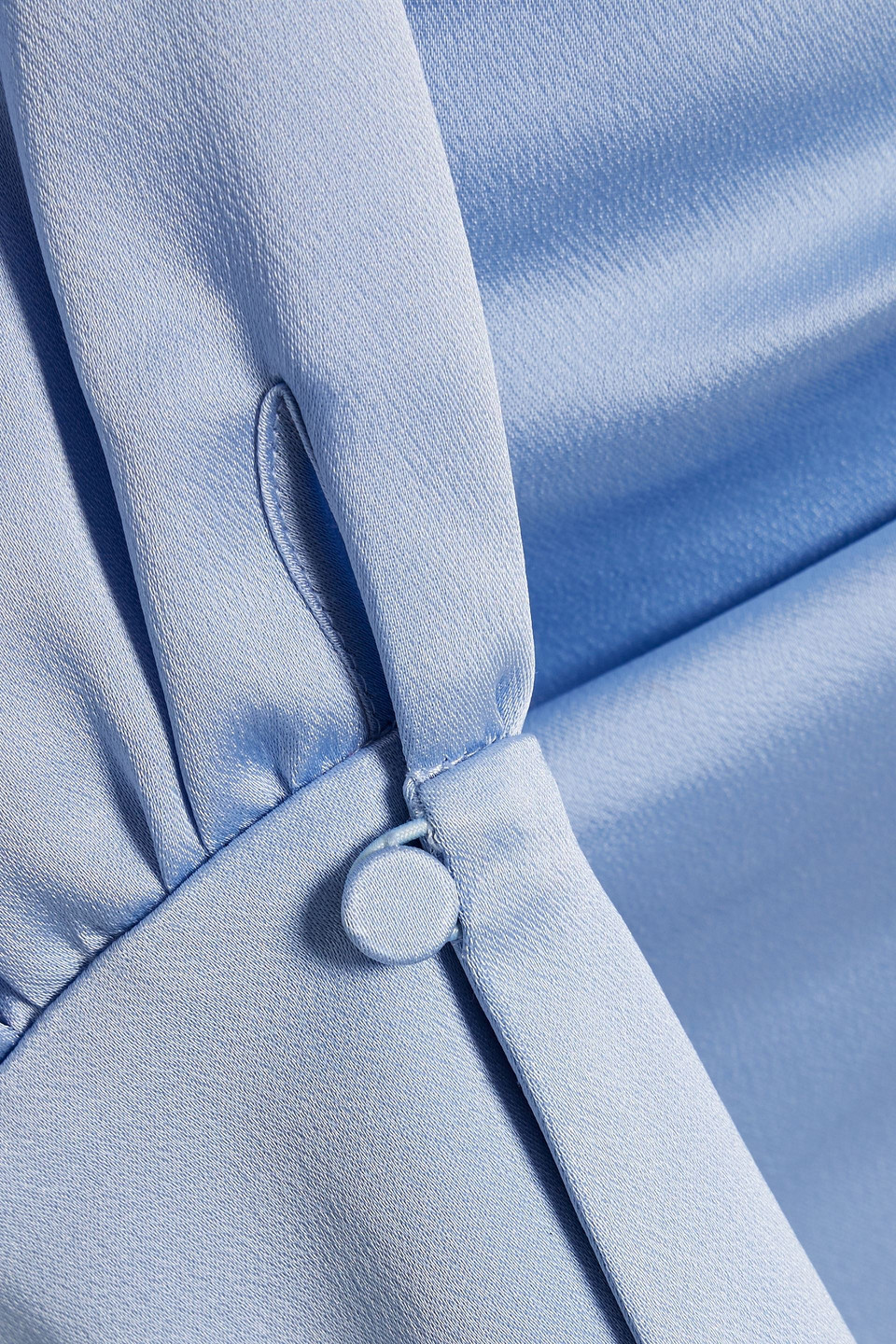 Simkhai Cam One-shoulder Satin-crepe Maxi Dress In Light Blue
