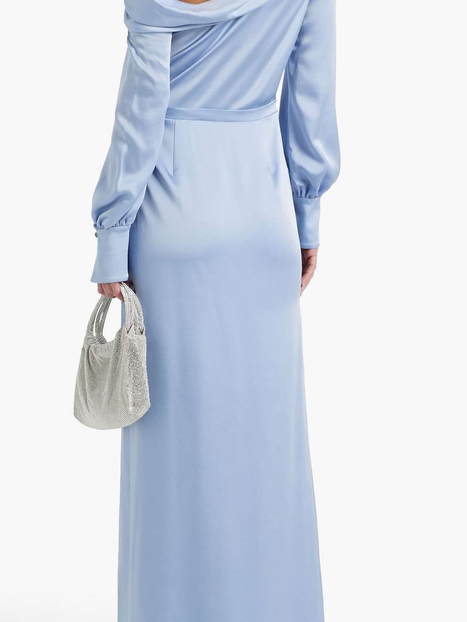 cam one-shoulder satin-crepe maxi dress