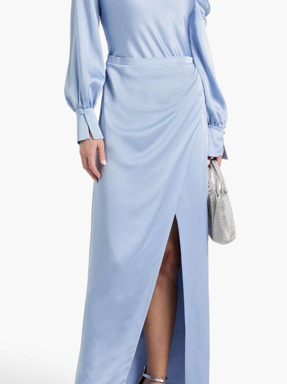 cam one-shoulder satin-crepe maxi dress