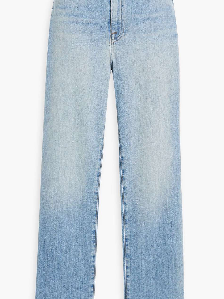 river frayed high-rise straight-leg jeans
