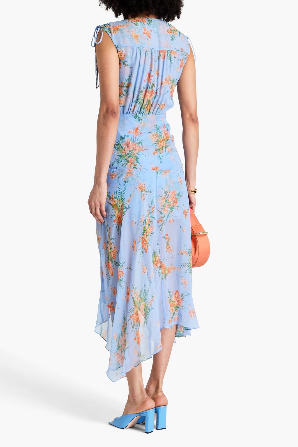 VERONICA BEARD Dovima wrap-effect floral-print silk-chiffon midi dress