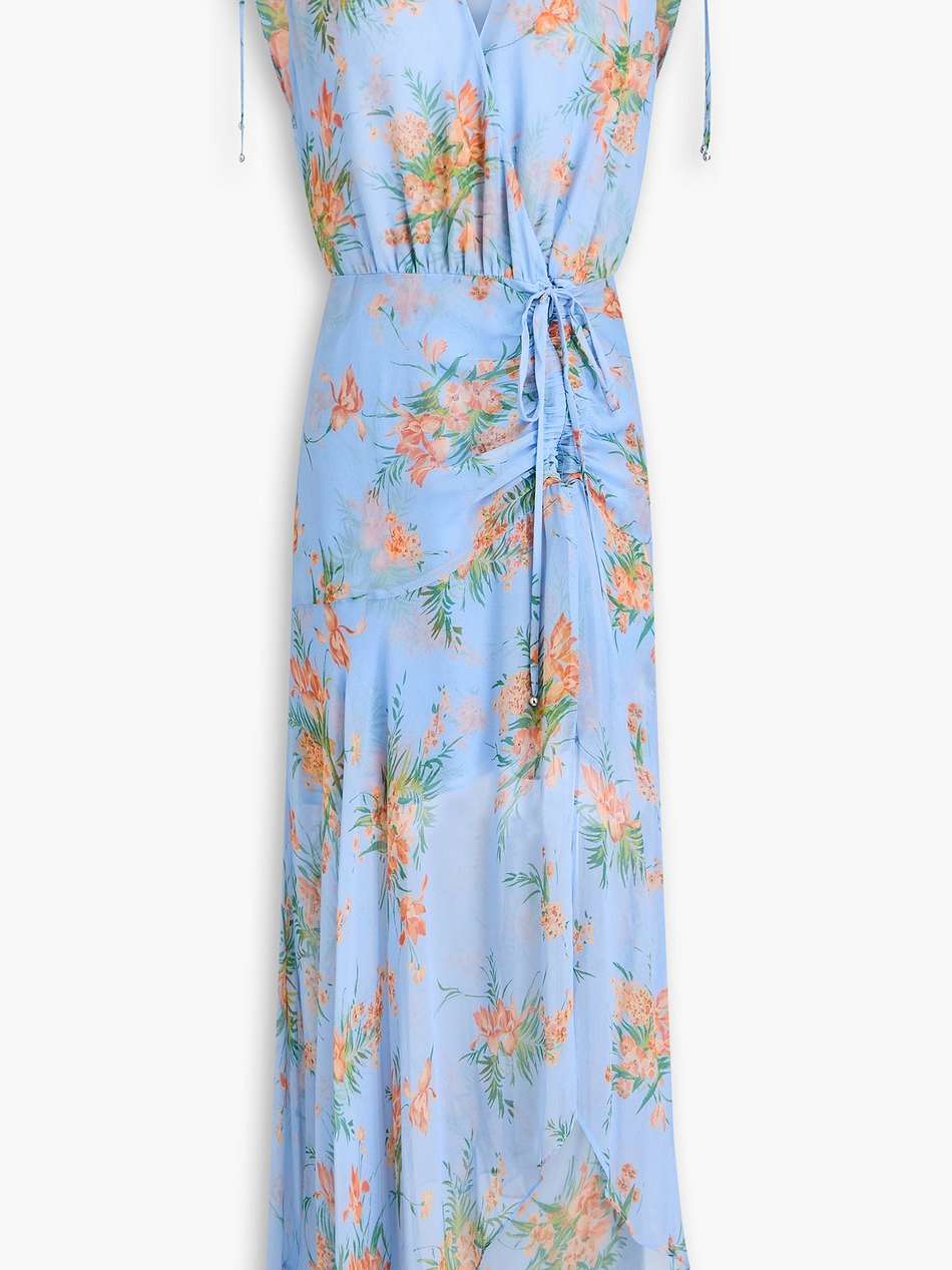 dovima wrap-effect floral-print silk-chiffon midi dress