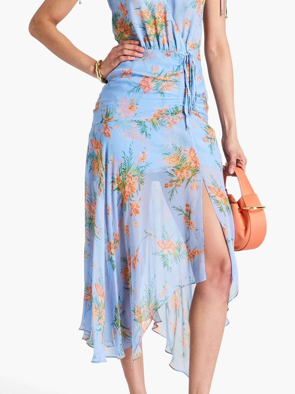 dovima wrap-effect floral-print silk-chiffon midi dress