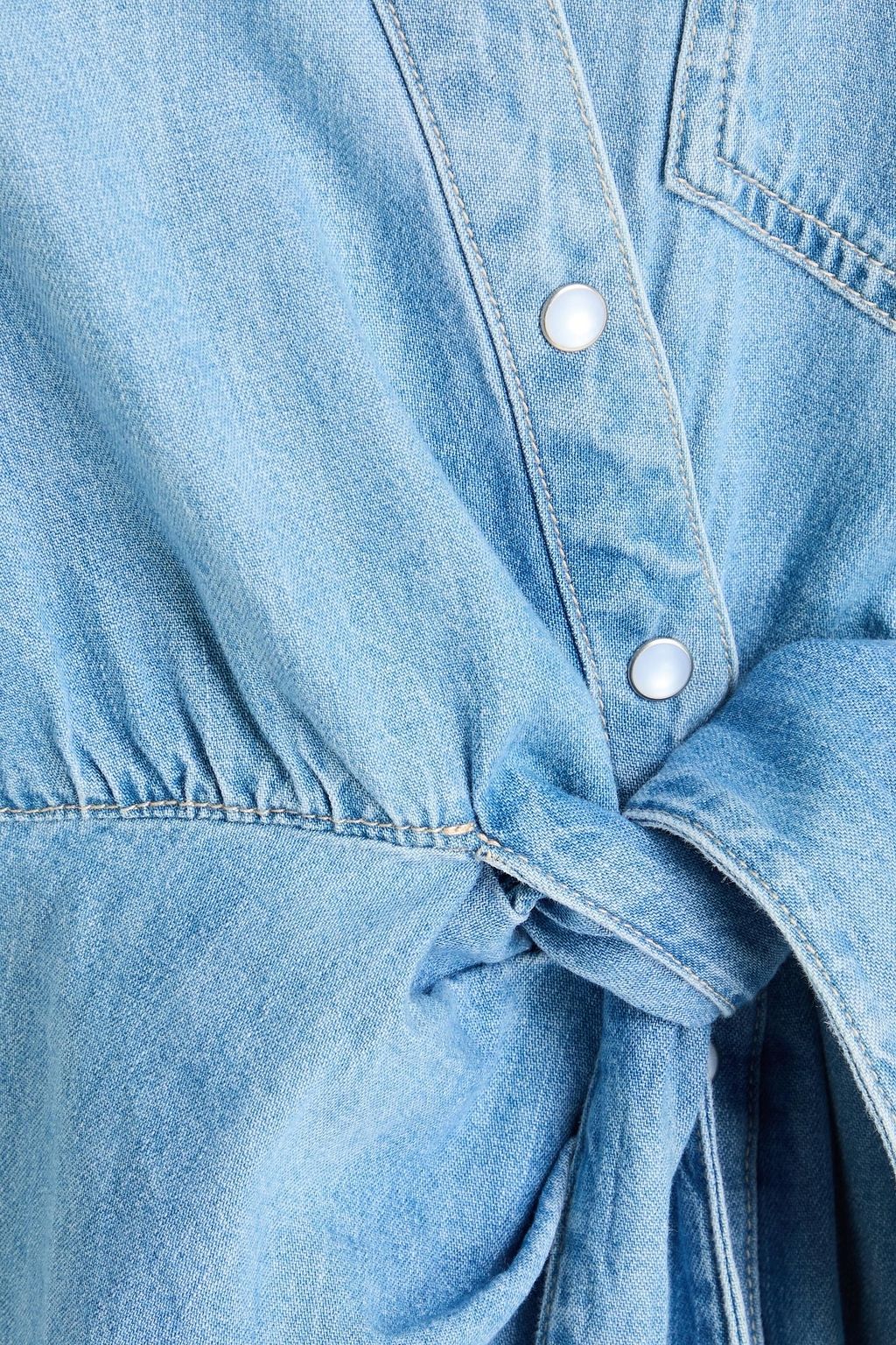 VERONICA BEARD Dunn Hemdkleid in Minilänge aus Denim mit Wickeleffekt