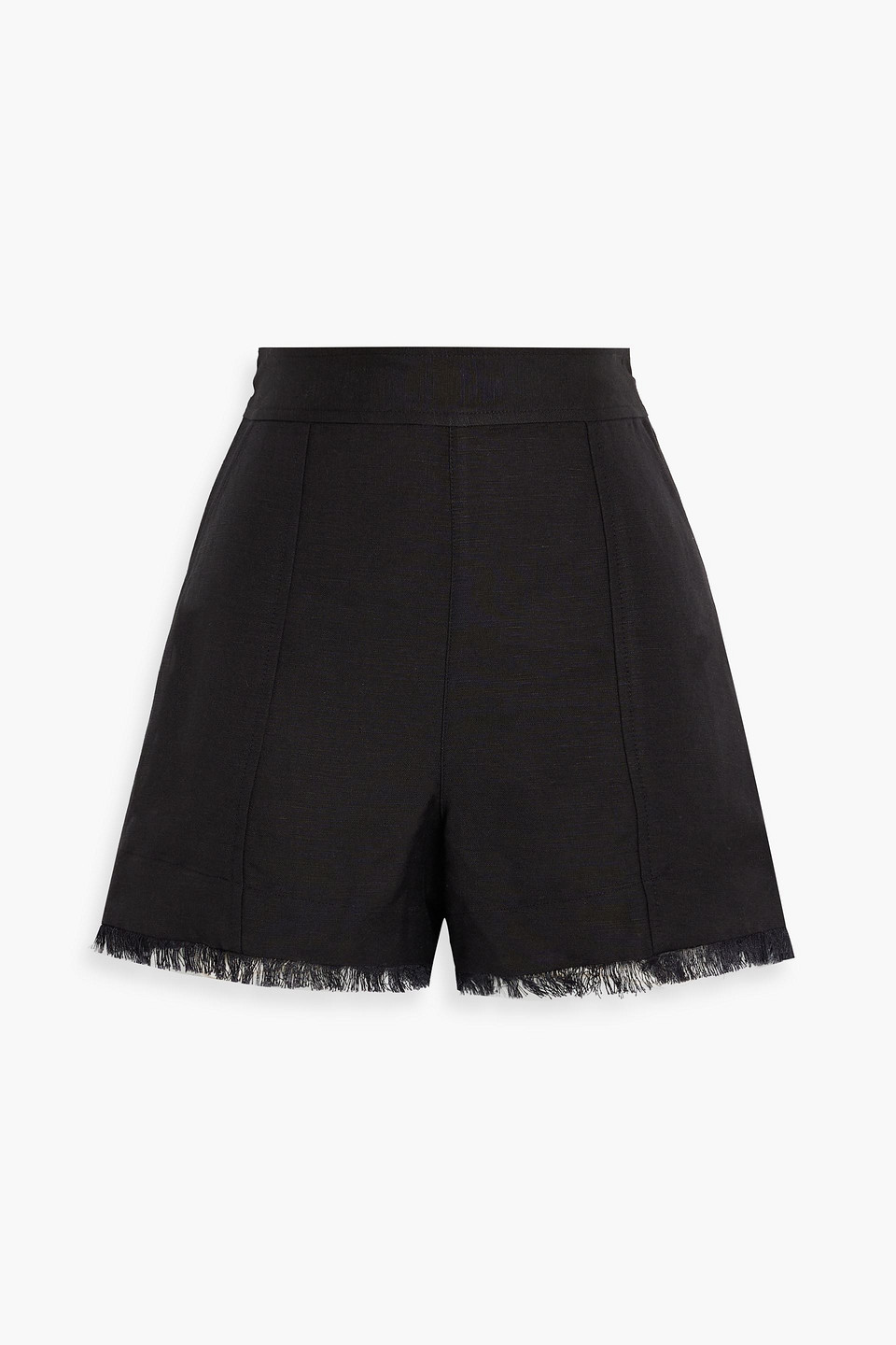 Simkhai Dax Frayed Linen-blend Shorts In Black