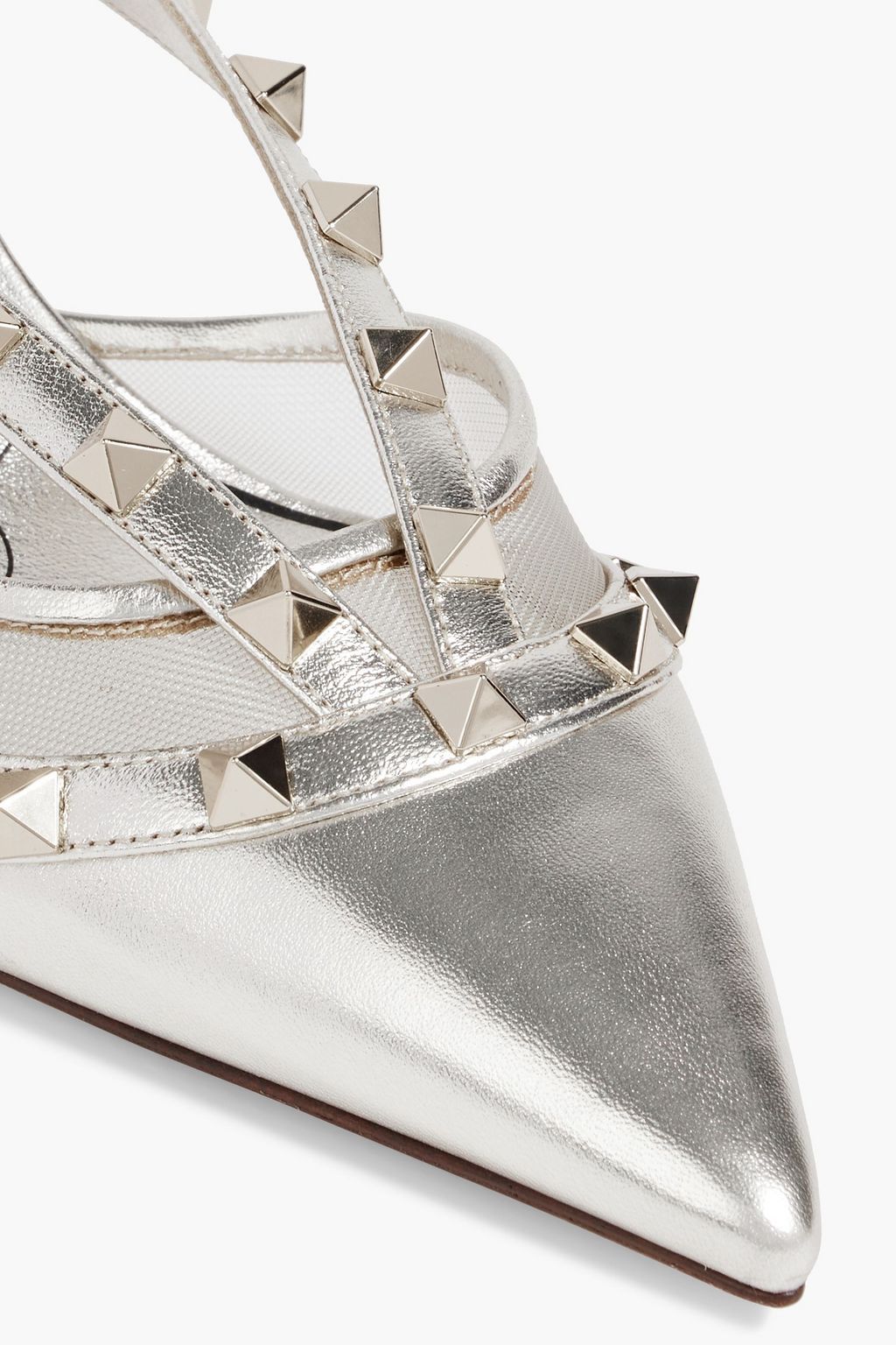 VALENTINO GARAVANI Rockstud metallic leather mules