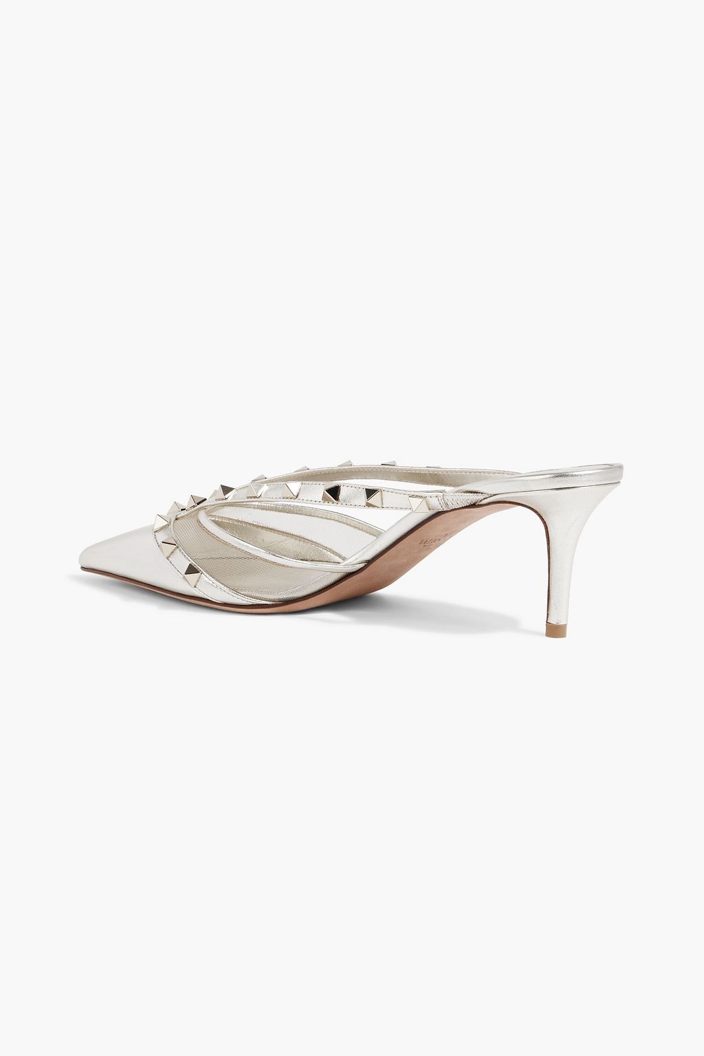 VALENTINO GARAVANI Rockstud metallic leather mules
