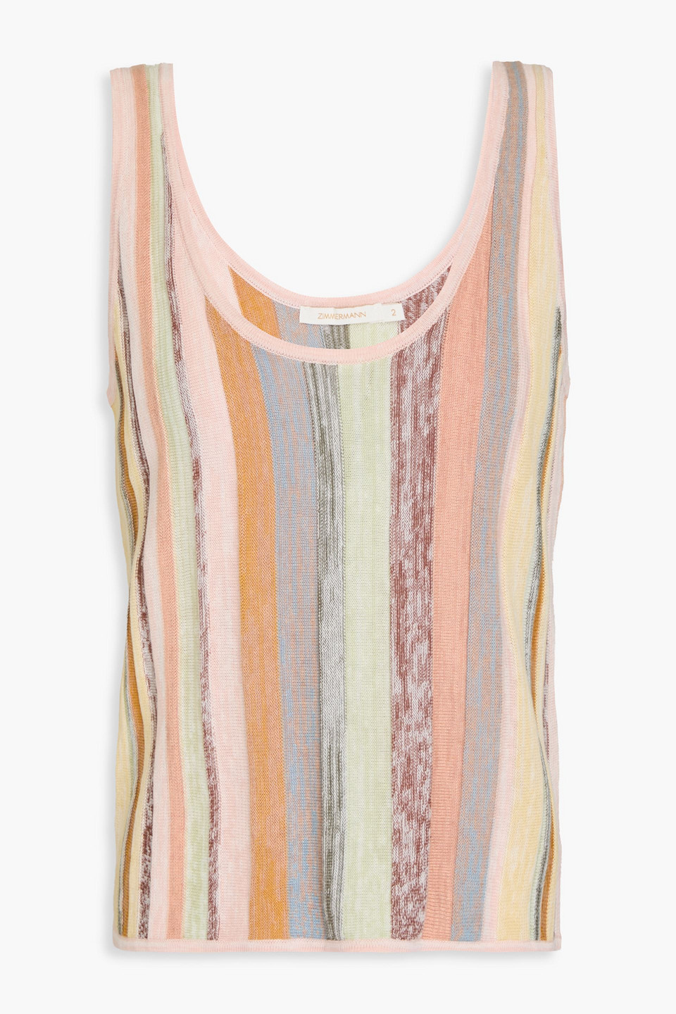 Zimmermann Striped Ribbed-knit Tank In Multicolor