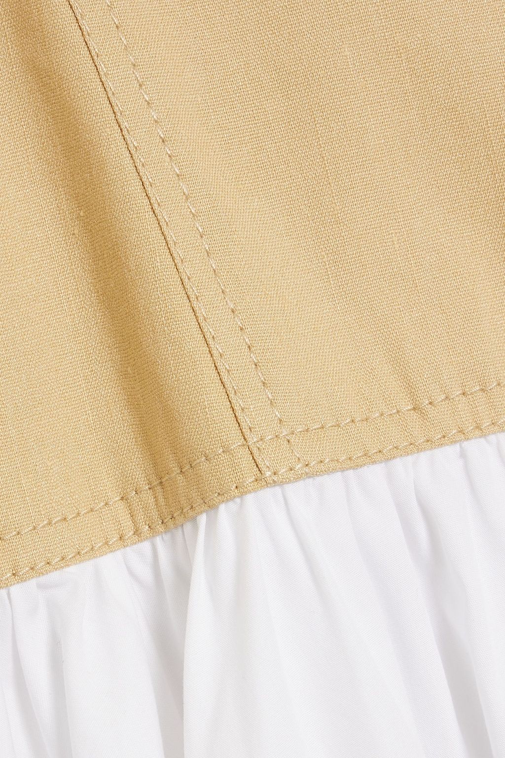 SIMKHAI Pfeiffer linen-blend and cotton-poplin midi dress