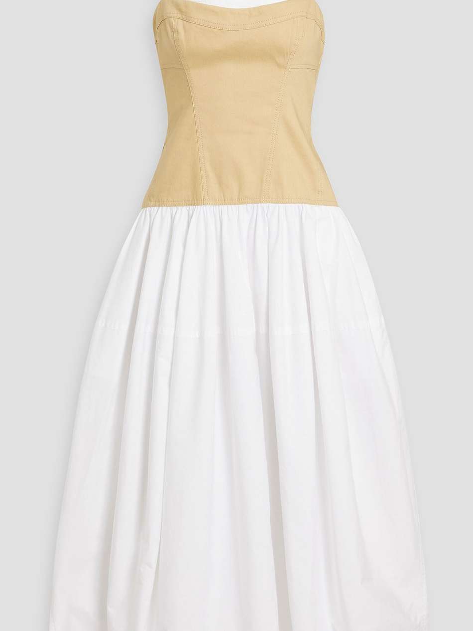 pfeiffer linen-blend and cotton-poplin midi dress