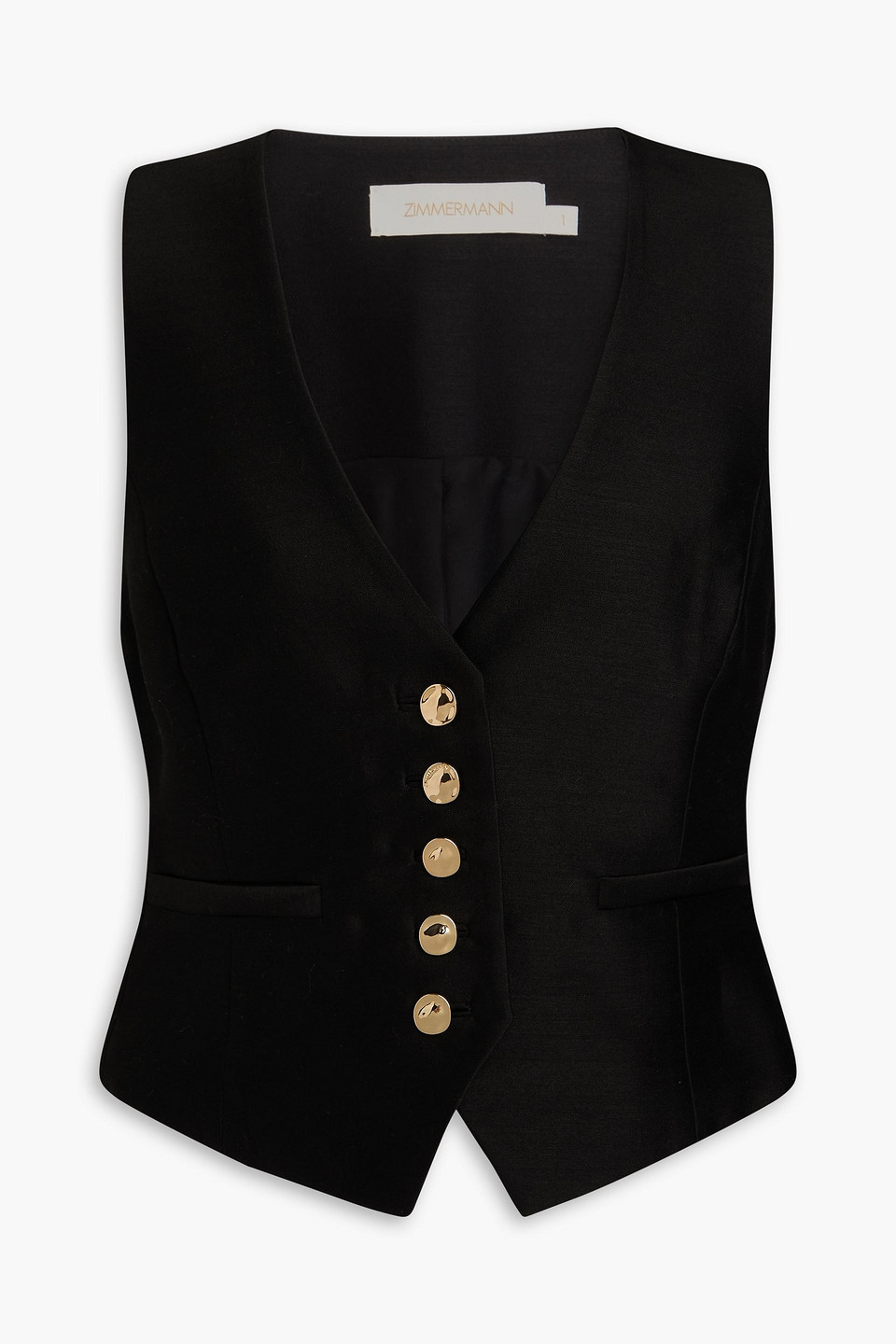 Zimmermann Wool And Silk-blend Waistcoat In Black
