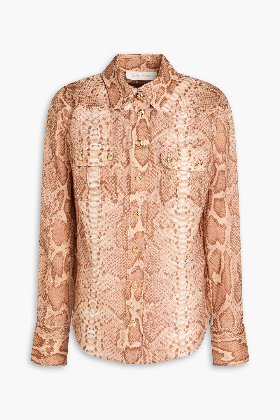 zimmermann - snake-print ramie shirt - animal print - 0