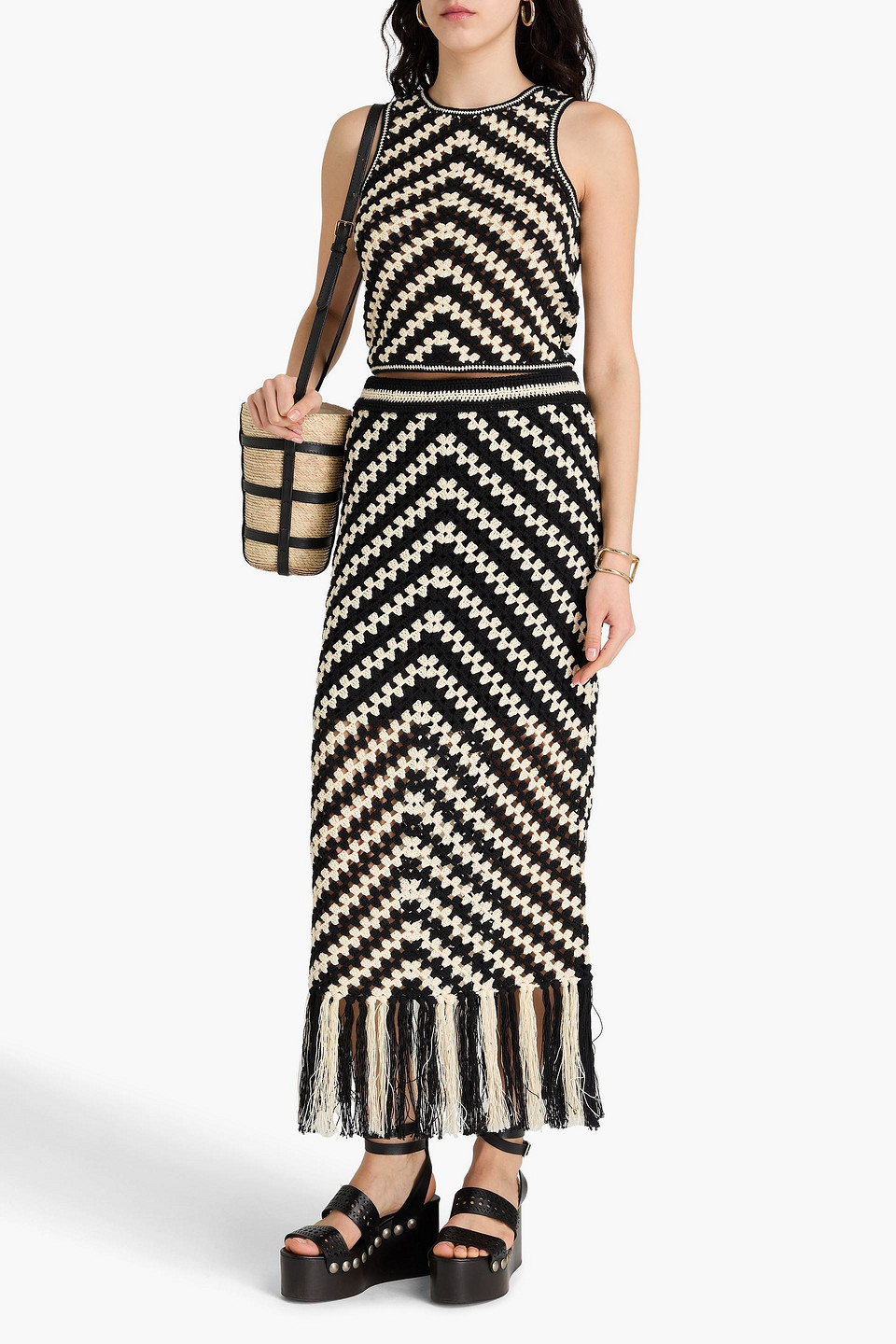 ZIMMERMANN CROPPED CROCHETED COTTON TANK